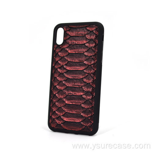 luxury Python Pattern Leather Phone Case Cover